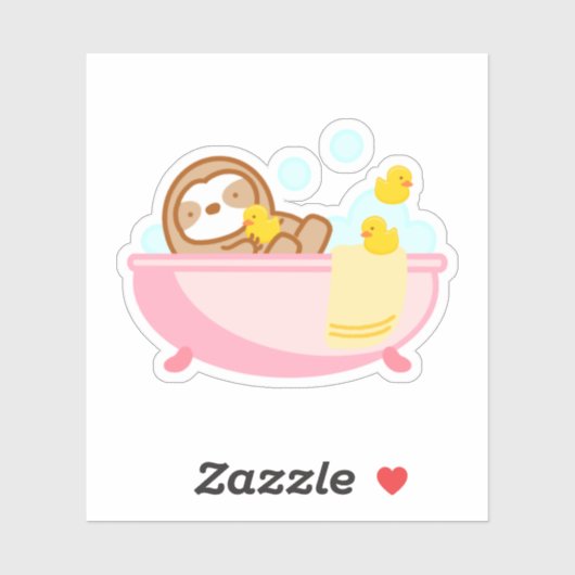 Niedliche Blase Bath Sloth Aufkleber (Blatt)