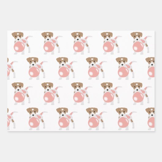Niedliche Blase Gum Dog Welpe blasen Blase Geschenkpapier Set (Vorderseite 2)