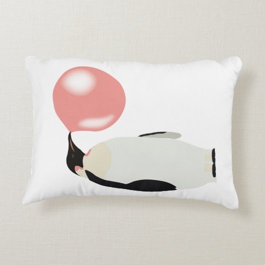 Niedliche Blase Gum Pinguin Blasen Blase Dekokissen (Rückseite)