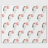 Niedliche Blase Gum Pinguin Blasen Blase Geschenkpapier (Flach)