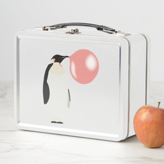 Niedliche Blase Gum Pinguin Blasen Blase Metall Brotdose (Beispiel)
