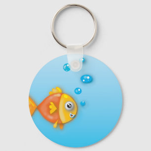 niedliche Blasen-Fische unter Wasser Schlüsselanhänger
