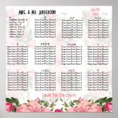 Niedliche bläserne Alphabetische Sitzkarte Poster (Vorne)