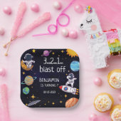 Niedliche Blast Off Thema jedes Lebensjahres Pappteller (Party)