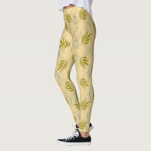 Niedliche Blätter auf rosa Muster Leggings