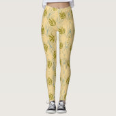 Niedliche Blätter auf rosa Muster Leggings (Vorderseite)