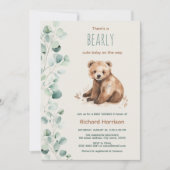 Niedliche Blätter aus dem Wald sind mit einer Baby Einladung (Vorderseite)