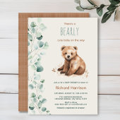 Niedliche Blätter aus dem Wald sind mit einer Baby Einladung