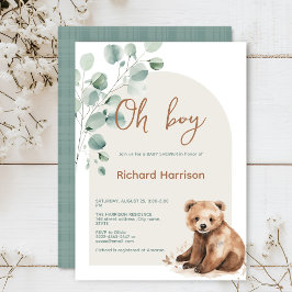 Niedliche Blätter aus dem Wald sind mit einer Baby Einladung