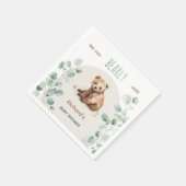 Niedliche Blätter aus dem Wald sind mit einer Baby Serviette (Ecke)