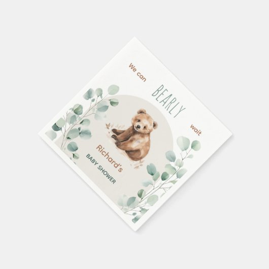 Niedliche Blätter aus dem Wald sind mit einer Baby Serviette (Ecke)