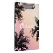 Niedliche Blätter aus tropischen Palmen, rosa, gel Klemmbrett (Rechts)