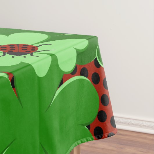Niedliche Blätter für grüne Ladybug-Insektenkleber Tischdecke (Beispiel)
