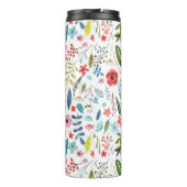 Niedliche  Blätter und Blume Botanisches Muster Thermosbecher (Rückseite)