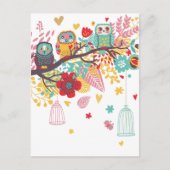 Niedliche Blätter und farbiger Blumenhintergrund Postkarte (Vorderseite)