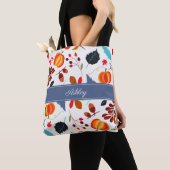 Niedliche Blätter und Kürbismuster Tasche (Von Nahem)