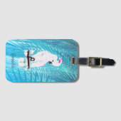 Niedliche Blätter von White Cockatoo Tropical Gree Gepäckanhänger (Vorderseite (Horizontal))