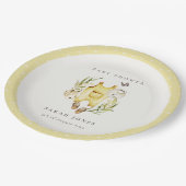 Niedliche Blattfolie Gelbe Kleidung Kinderdusche Pappteller (Schrägansicht)