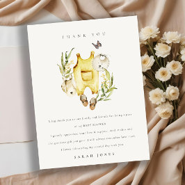 Niedliche Blattfolie Gelbe Kleidung Kinderdusche Postkarte