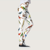 Niedliche, blau-blaue tropische, bunte Vögel Leggings (Rechts)