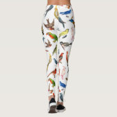 Niedliche, blau-blaue tropische, bunte Vögel Leggings (Rückseite)