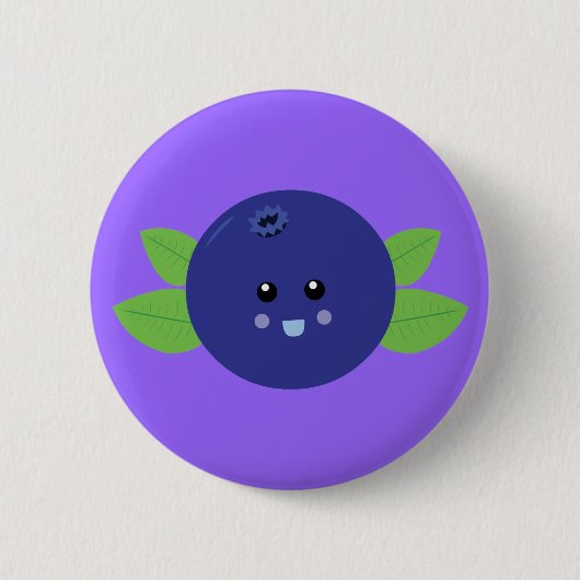 Niedliche Blaubeere Button (Vorderseite)