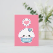 Niedliche Blaubeere Cupcake Postkarte (Stehend Vorderseite)