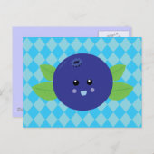 Niedliche Blaubeere Postkarte (Vorne/Hinten)