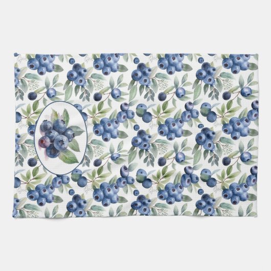 Niedliche Blaubeeren Geschirrtuch (Horizontal)