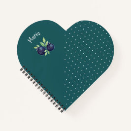 Niedliche Blaubeeren Wasserfarben Handlackiert Notizblock