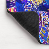 Niedliche blaue abstrakte Elemente werfen Kissen Mousepad (Ecke)