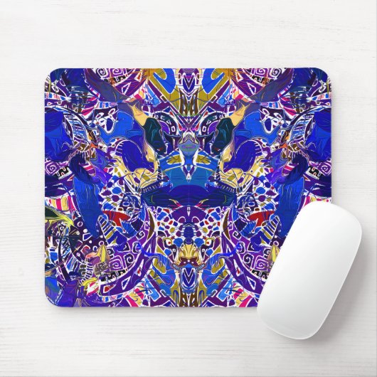Niedliche blaue abstrakte Elemente werfen Kissen Mousepad (Mit Mouse)