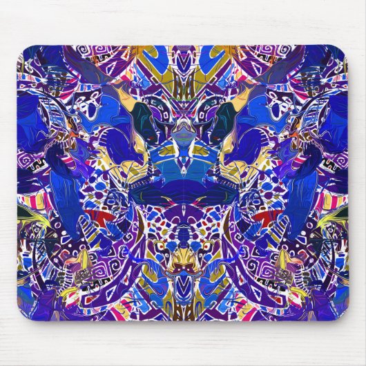 Niedliche blaue abstrakte Elemente werfen Kissen Mousepad (Vorne)