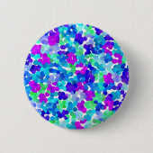 Niedliche blaue Aqua-violette Pinky-Muster Gepäcka Button (Vorderseite)