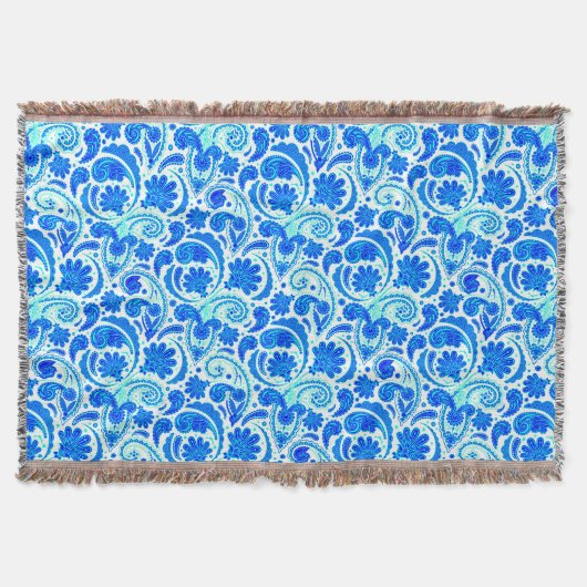 Niedliche blaue Aquarellenmuster Decke (Vorderseite)