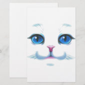 Niedliche blaue Augen der Katze Briefpapier (Vorne/Hinten)