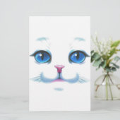 Niedliche blaue Augen der Katze Briefpapier (Stehend Vorderseite)