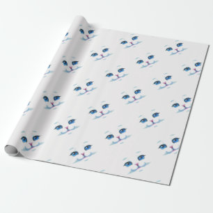 Niedliche blaue Augen der Katze Geschenkpapier