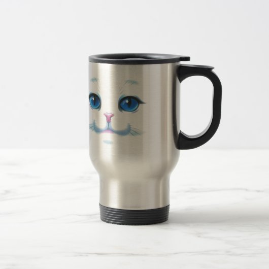 Niedliche blaue Augen der Katze Reisebecher (Rechts)