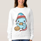 niedliche blaue Axolotmen Weihnachten Sweatshirt (Vorderseite)