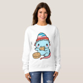 niedliche blaue Axolotmen Weihnachten Sweatshirt (Vorne ganz)