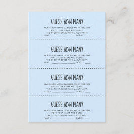 Niedliche blaue Baby-Dusche Rate wie viele Spielka Begleitkarte