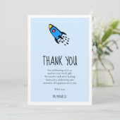 Niedliche blaue Babynadel Babydusche Dankeskarte (Stehend Vorderseite)