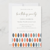 Niedliche blaue Blätter Botanisch jedes Alter Gebu Dankeskarte (Vorderseite)