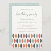 Niedliche blaue Blätter Botanisch jedes Alter Gebu Dankeskarte (Vorne/Hinten)