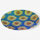 Niedliche blaue Blumenpapiere Teller (Schrägansicht)