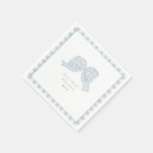 Niedliche blaue Bugband-Babydusche Serviette (Ecke)