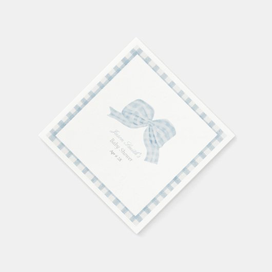 Niedliche blaue Bugband-Babydusche Serviette (Ecke)