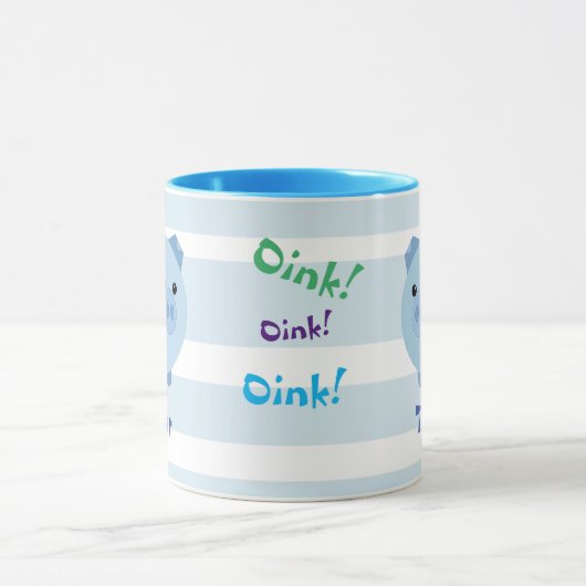Niedliche blaue Chubby Schwein-Tasse Tasse (Zentrum)