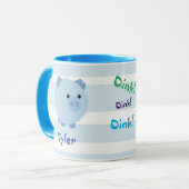 Niedliche blaue Chubby Schwein-Tasse Tasse (Vorderseite Links)